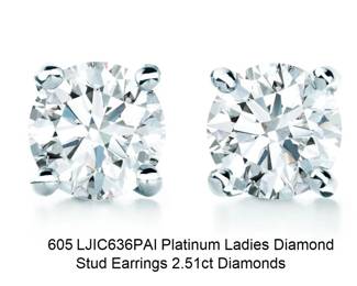 Lot 605 Diamond Stud Earrings