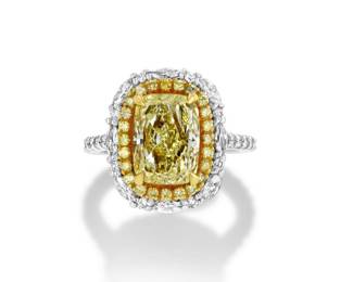 Lot 8029 Fancy Yellow Diamond Ring GIA Certified