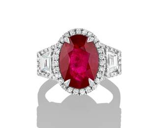 Lot 8061 Unheated Ruby Diamond RingGIA Certified