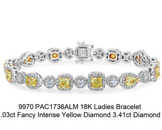 Lot 9970 Fancy Intense Yellow Diamond BraceletGIA Certified