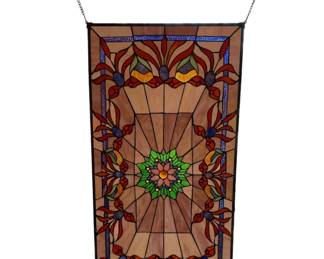 Beautiful Hanging Stained Glass Window Panel. 41. x 20.5