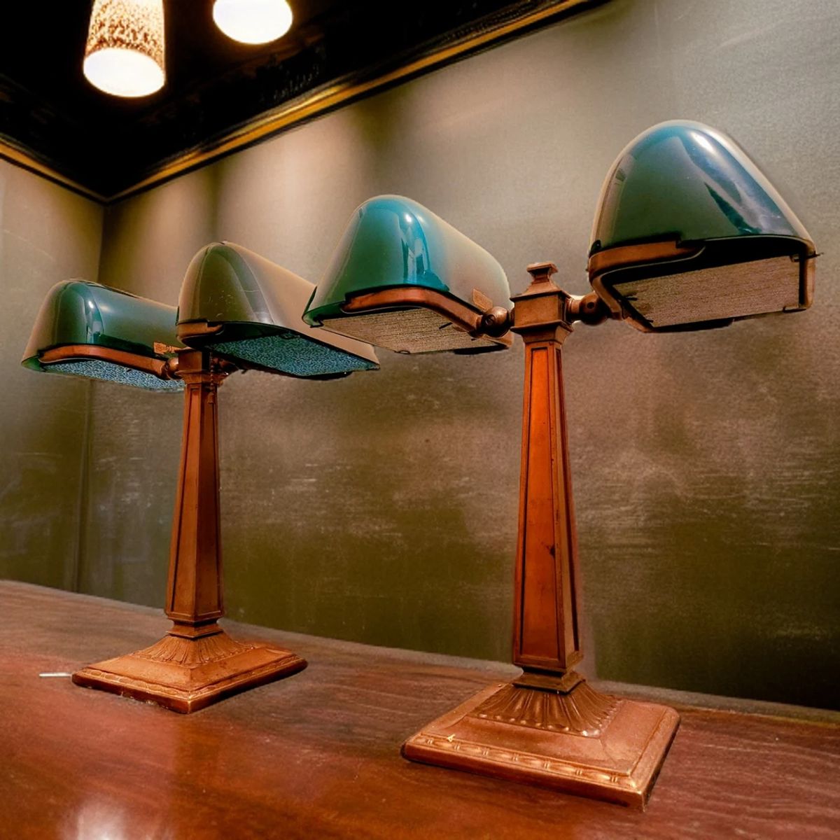 Pair Vintage Emeralite Desk Lamps $795 or bid #74