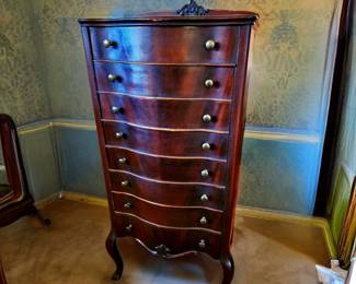 Antique Flamed Mahogany Lingere Chest bid #40