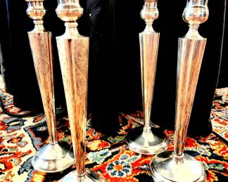 Two Pairs of Sterling Candle Sticks