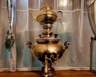 Mediterranean Brass Samovar $125