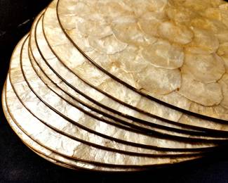 Set of 10 Capiz Shell Oval Place Mats bid #28