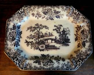 Antique Mulberry Transferware "CHUSAN" Platter bid #12