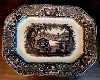 Antique Mulberry Transferware Platter