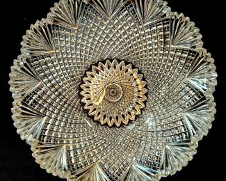 Antique Cut Crystal Bowl bid #26