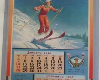 1940 Texaco Calendar - All Original & Complete