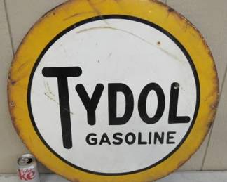 24" Porcelain Tydol Gasoline Sign
