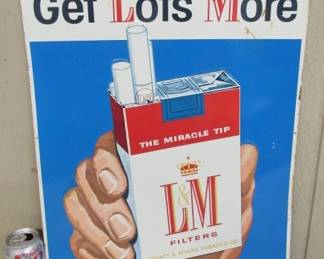 1961 Metal L & M Cigarettes Sign - 17" x 22"