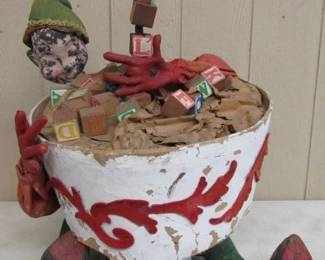 1950's Mechanical Elf Store Window Christmas Display Works!