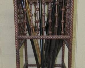Victorian Stick & Ball Umbrella/Walking Cane Stand with Walking Canes & Umbrella 