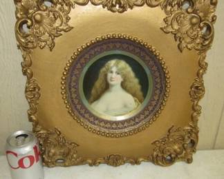 Framed Metal Dresden Art Plate