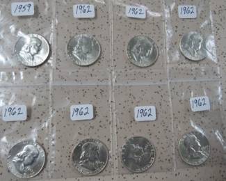 Brilliant UNC. Franklin Half Dollars