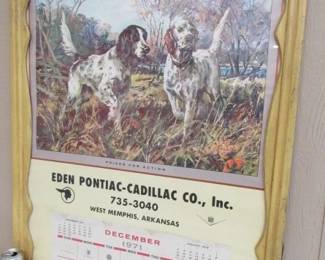 1971 Eden Pontiac-Cadillac Co. West Memphis, Arkansas Calendar - Framed