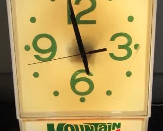 1977 Mountain Dew Clock - Lights Up & Runs