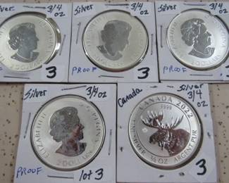 Canadian 3/4 oz Silver Coins