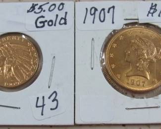 $5.00 & $10.00 Gold Coins