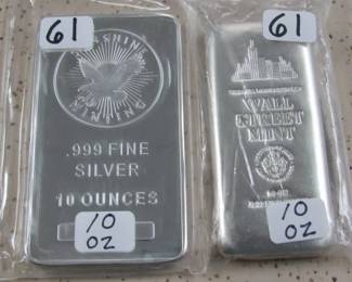 10 oz Silver Bars