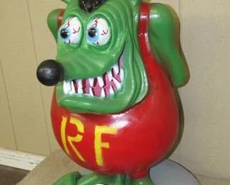 3' Tall Cast Aluminum Rat Fink Statue