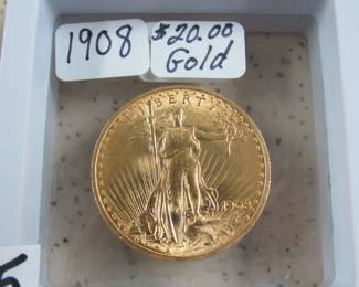 1908 Gold $20.00 Coin - No Motto on Back!