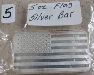 5 oz Flag Silver Bar