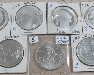 1 oz Silver Rounds & Coins
