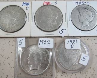 Morgan & Peace Silver Dollars