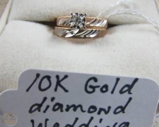 10K Gold & Diamond Wedding Set