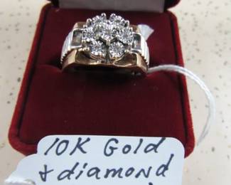 10K Gold & Diamond Rolex Men's Ring