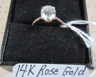 14K Rose Gold 2 ct. Moissanite Ring