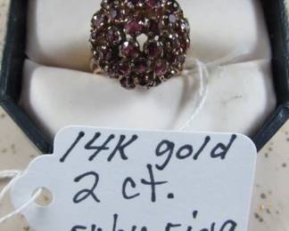 14K Gold 2 ct. Ruby Ring