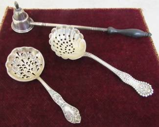 Sterling Candle Snuffer & Berry Spoons