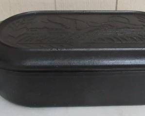 Cast Iron Deep Fish Fryer w/Sportsman Wildlife Scene on Lid (Duck in Flight)