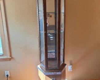 Glass Shelves Half Moon Curio Cabinet