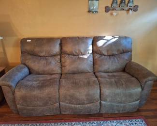 La-Z-Boy Microfiber Dual Recliner Brown Couch (house has been smoked in)
