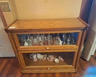 Oak Glass Front Lawyers Cabinet