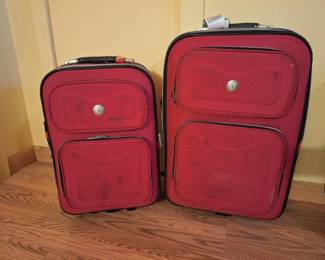2 Travelers Club Soft Side Red Suitcases