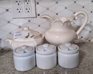 Ceramic Pitcher and Canisters