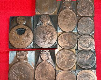 Pocket watch advertising printers blocks 