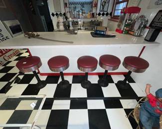 VINTAGE STOOLS FROM A DINER 