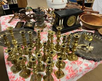 BRASS CANDLE STICK HOLDERS 