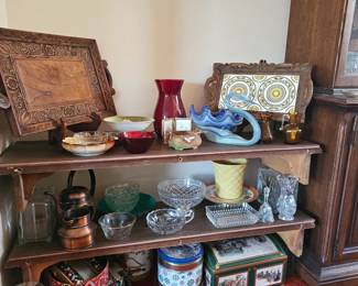 GLASSWARE- INTERESTING SERVING TRAYS