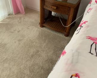 2 Rattan bedside tables