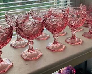 Vintage Pink Fostoria Glassware.