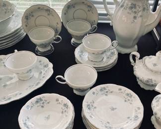 Vintage Johann Haviland Blue Garland Bavaria Backstamped Multiple Serving Set.