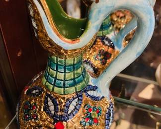 Vintage Iyalian Belfour Hand-Painted Mosaic Small Vase.