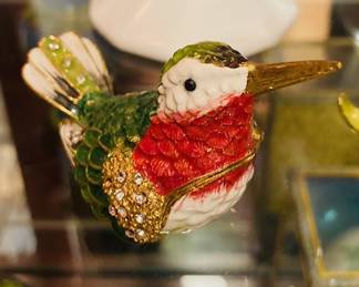 Jeweled Hummingbird Trinket Box.